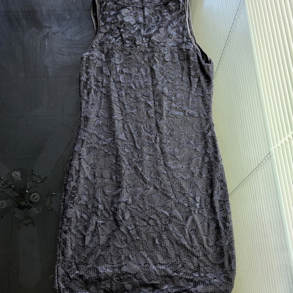 Black V-Neck Lace Dress